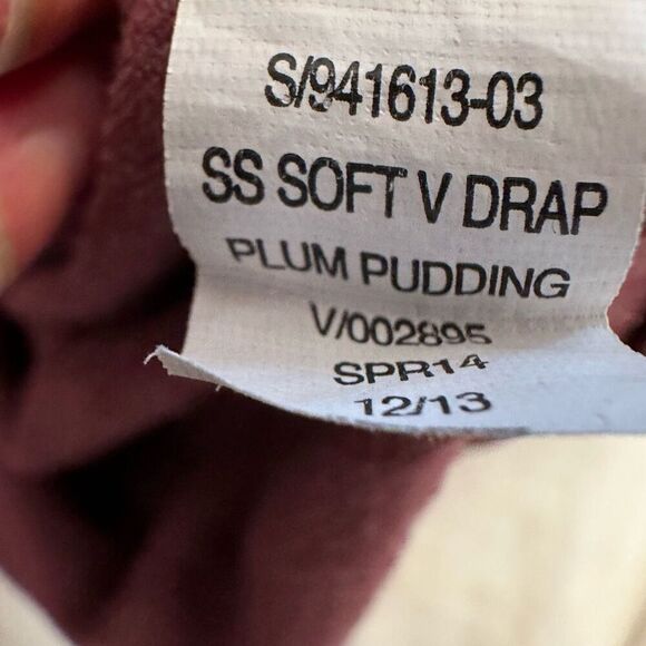 GAP Cotton Blend Short Sleeves V-Neck Drape Pullover Top Red Blouse XS - Picture 6 of 6